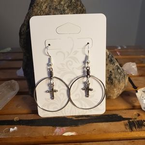 Handmade cross earrings